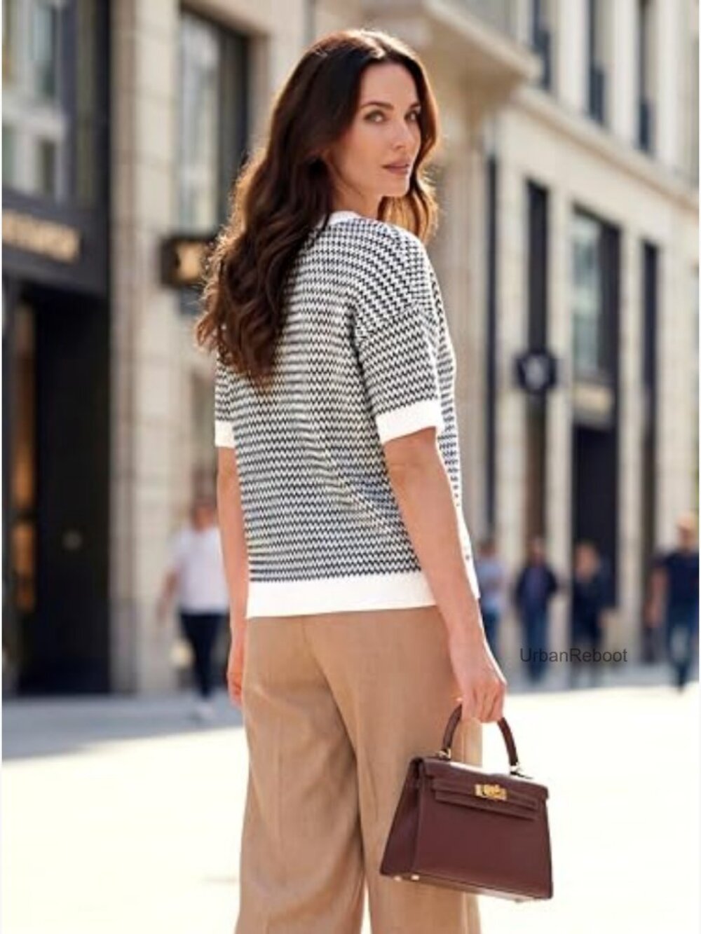 100% Cotton Polo V Neck Short Sleeve Pullover Sweater - Picture 5 of 7